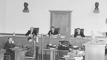 Prozess gegen Wilhelm Lehmann u. a. vor dem Obersten Gericht, 1955.