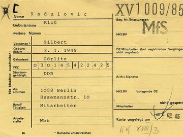 Index Card F16 from Gilbert Radulovic